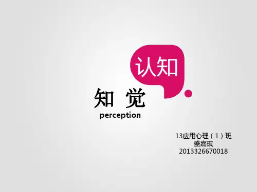 认知心理学 知觉ppt