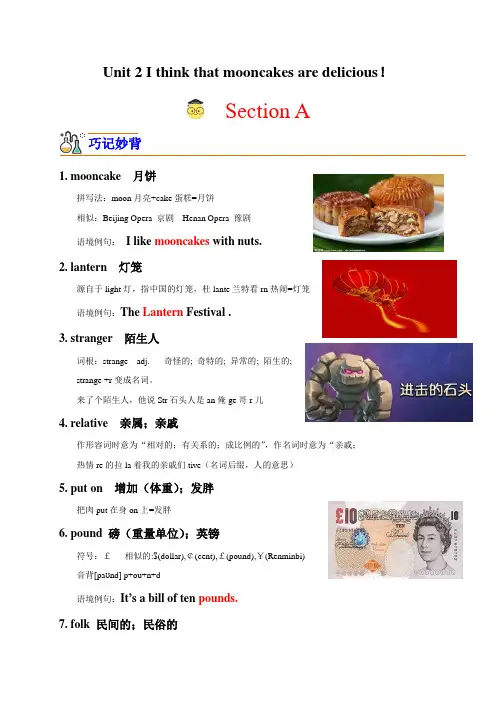 Unit 2 I think that mooncakes are delicious!(人教版)(