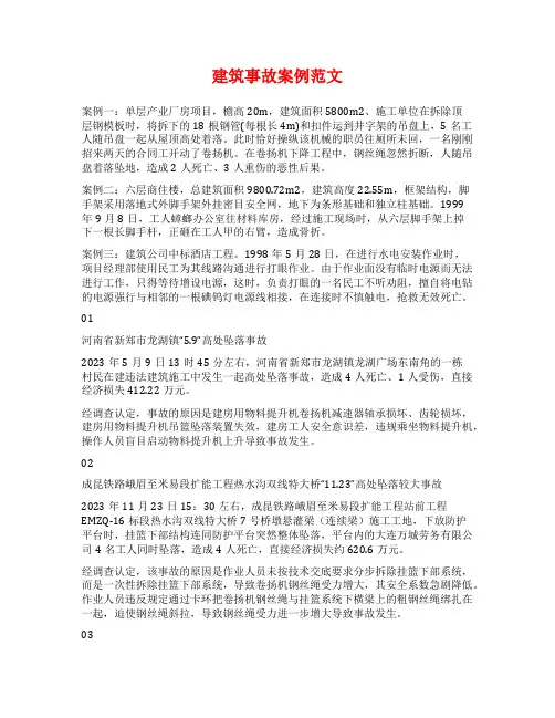 建筑事故案例范文