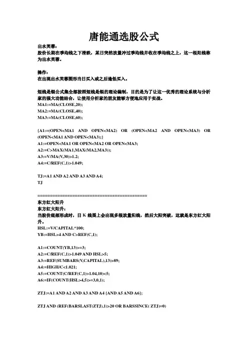 唐能通选股公式