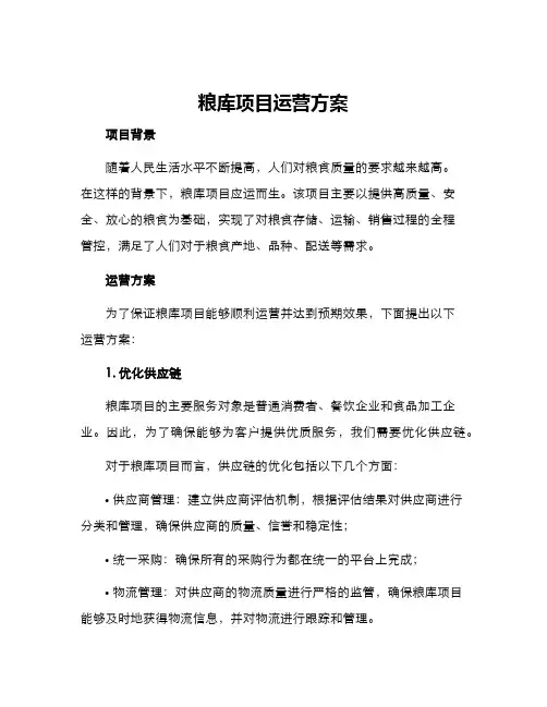 粮库项目运营方案