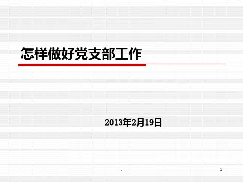 怎样做好党支部工作PPT课件