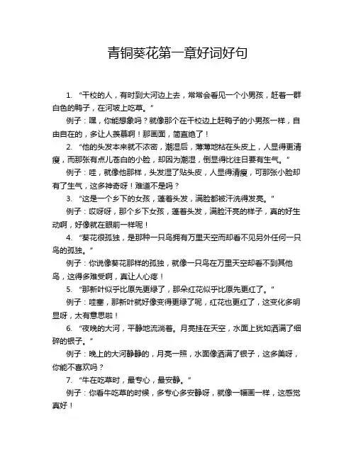 青铜葵花第一章好词好句