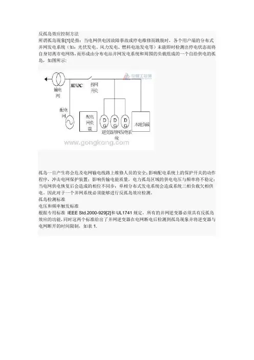 反孤岛效应控制方法和标准