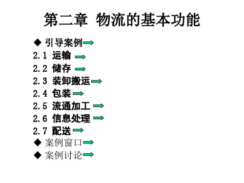 物流的基本功能概述(ppt 41页)
