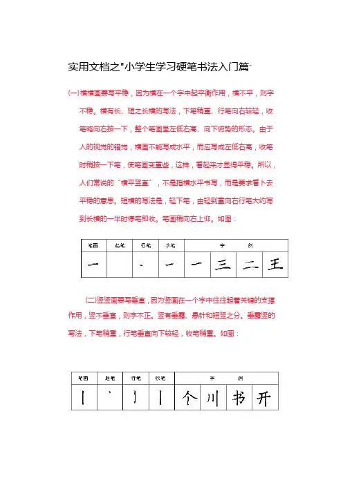 实用文档之☆小学生学习硬笔书法入门篇(家长收藏)