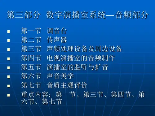 第3部分数字演播室系统—音频部分