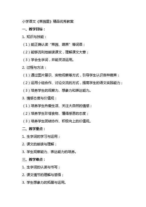 小学语文菜园里教案