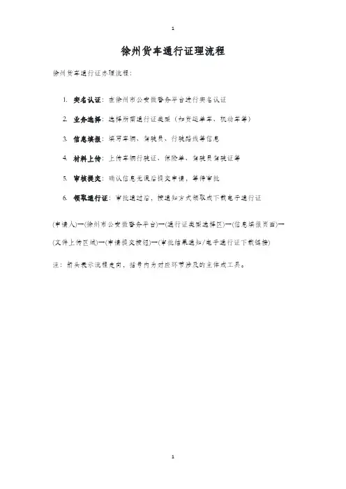 徐州货车通行证理流程