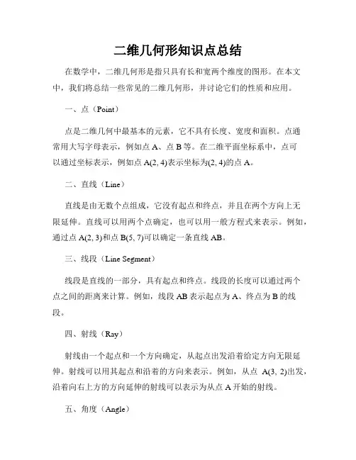 二维几何形知识点总结