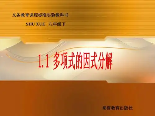 1.1多项式的因式分解课件1