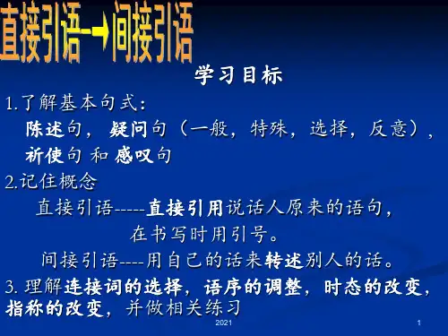 经典直接引语变间接引语[]PPT课件