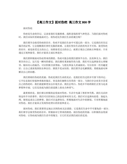 【高三作文】面对伤疤 高三作文800字