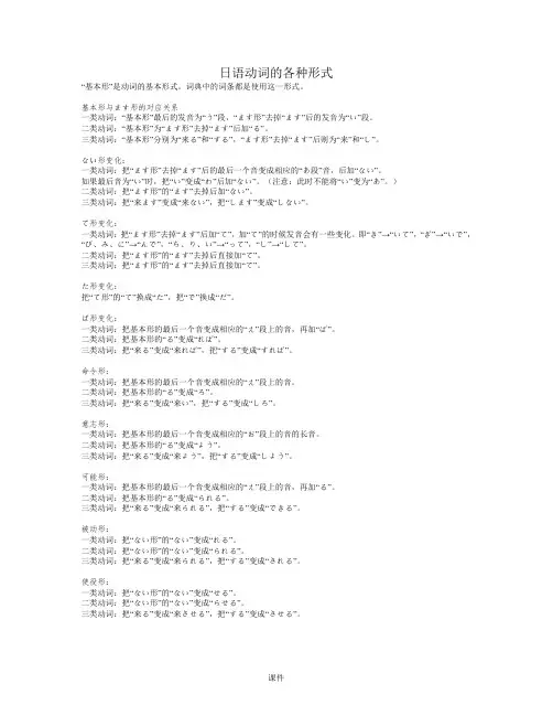日语动词的各种形式归纳.doc