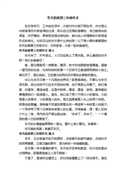 冬天的美景三年级作文（精选27篇）