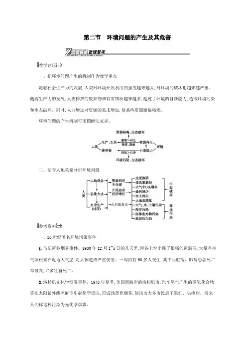 2021年高中地理第一章环境与环境问题2环境问题的产生及其危害素材中图版选修6