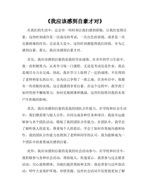 《我应该感到自豪才对》
