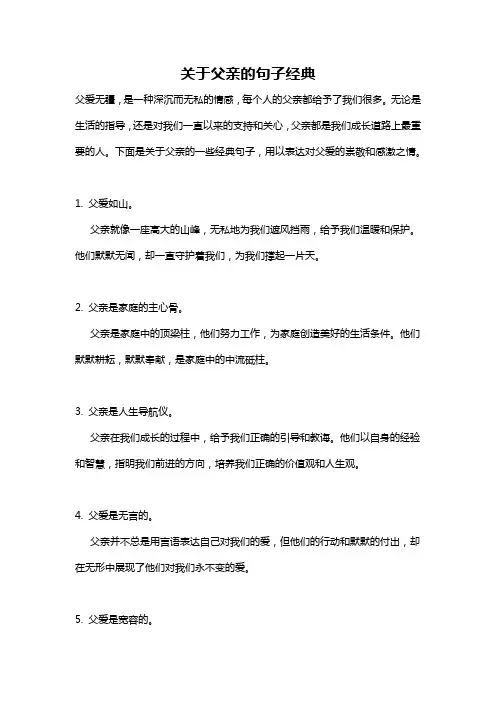 关于父亲的句子经典