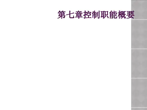 第七章控制职能概要