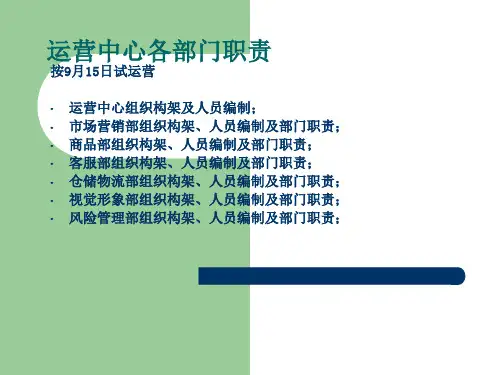 运营中心组织架构及各部门职能职责描述
