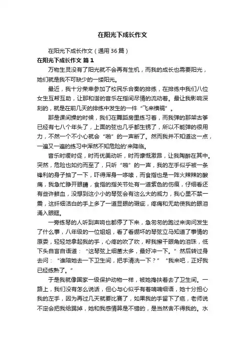 在阳光下成长作文 2