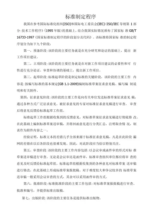 标准制定程序