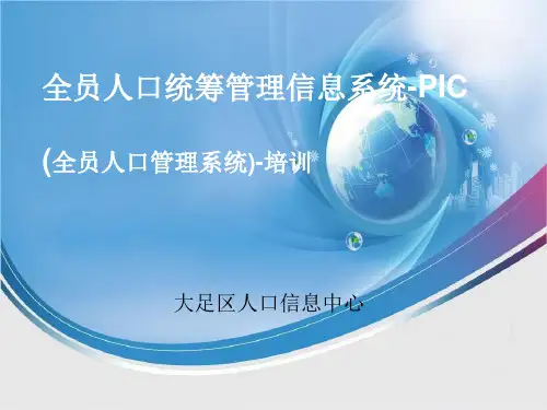 全员人口统筹管理信息系统-PIC(全员人口管理系统)-培训