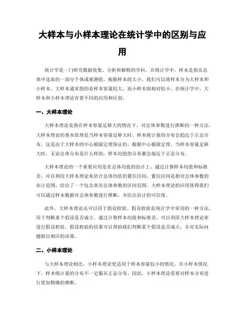 大样本与小样本理论在统计学中的区别与应用