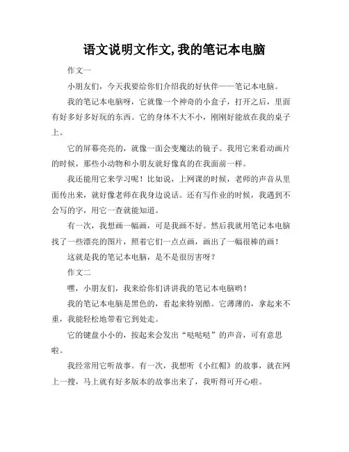 语文说明文作文,我的笔记本电脑
