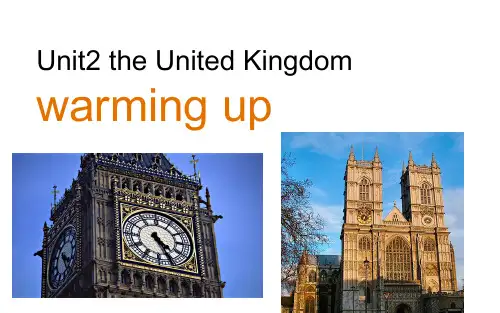 最新人教版高中英语必修五超级_Unit2_The_United_Kingdom_Warming_up精品ppt课件