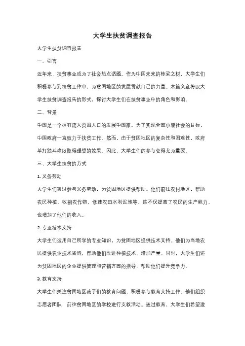 大学生扶贫调查报告