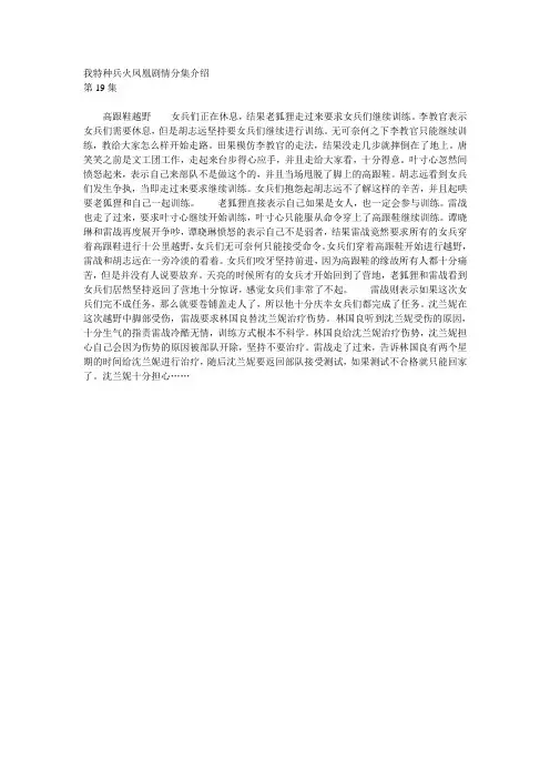 我特种兵火凤凰剧情 - 我特种兵火凤凰剧情分集介绍