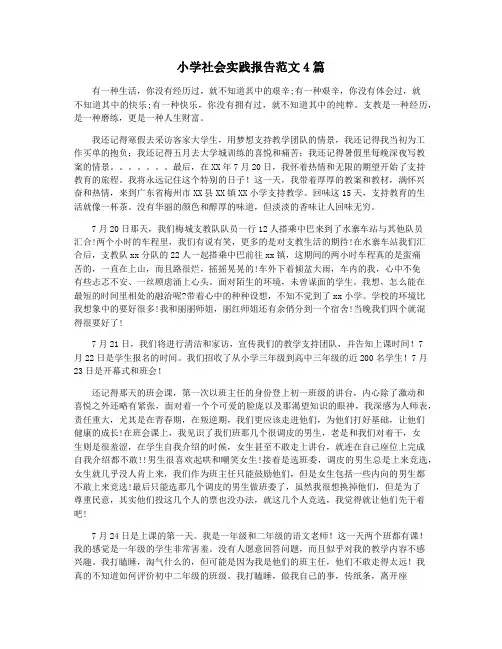 小学社会实践报告范文4篇