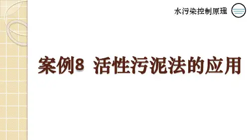 武理工水污染控制原理案例课件第8案例  活性污泥法的应用