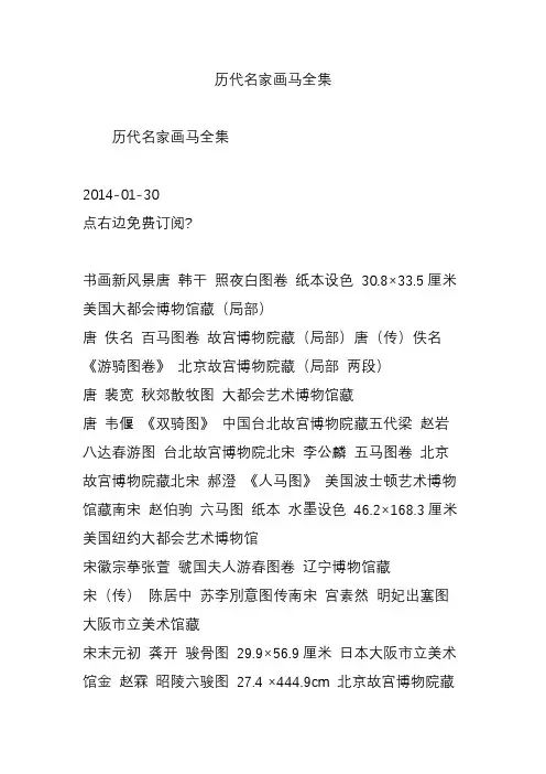 历代名家画马全集