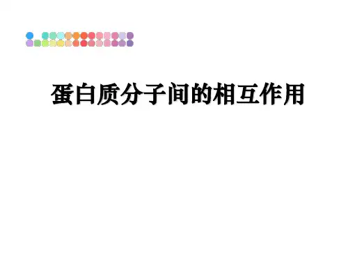 最新蛋白质分子间的相互作用教学讲义ppt