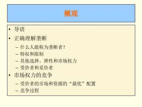 第八讲垄断与竞争