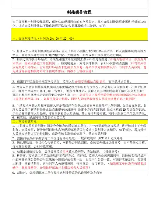 光缆割接流程实用版