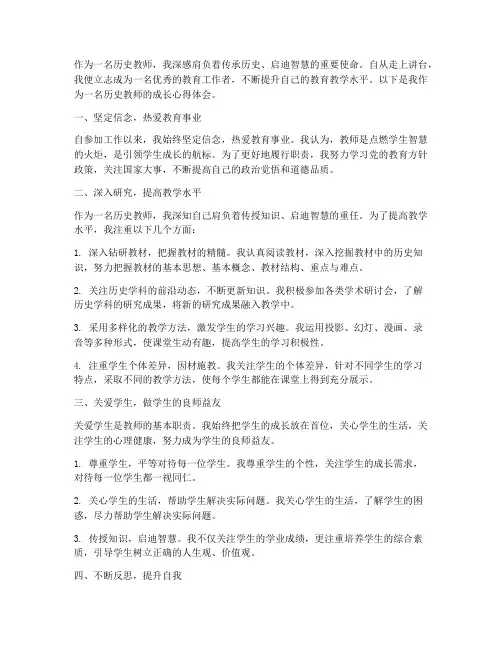 历史教师的成长心得体会