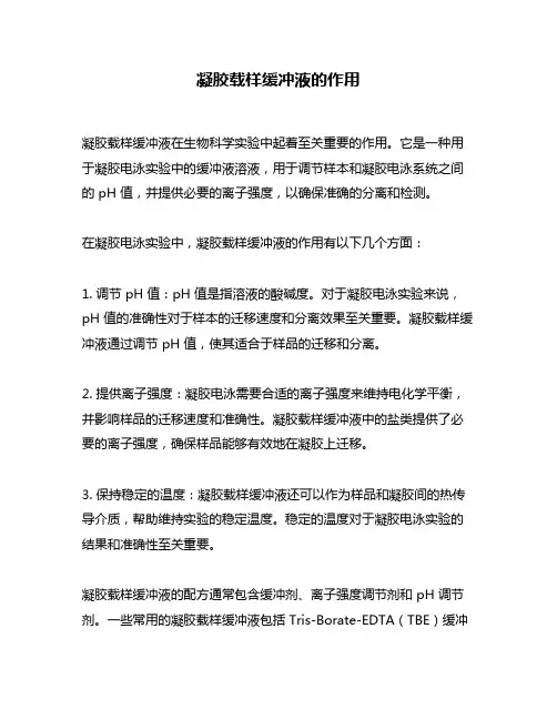 凝胶载样缓冲液的作用