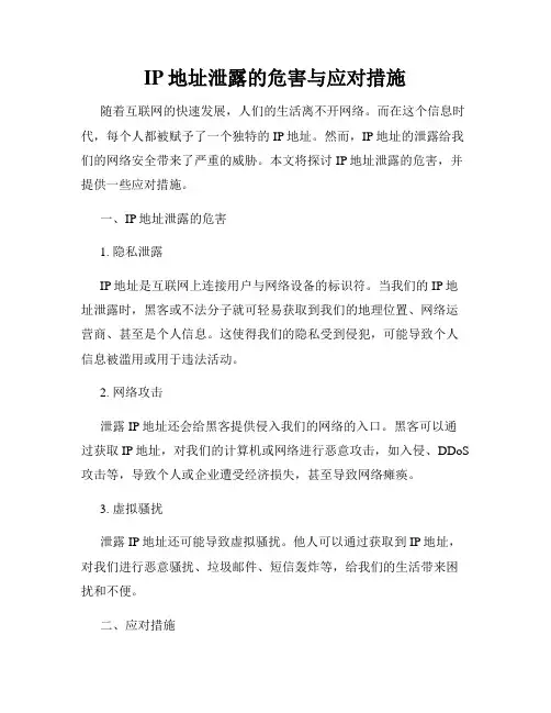 IP地址泄露的危害与应对措施