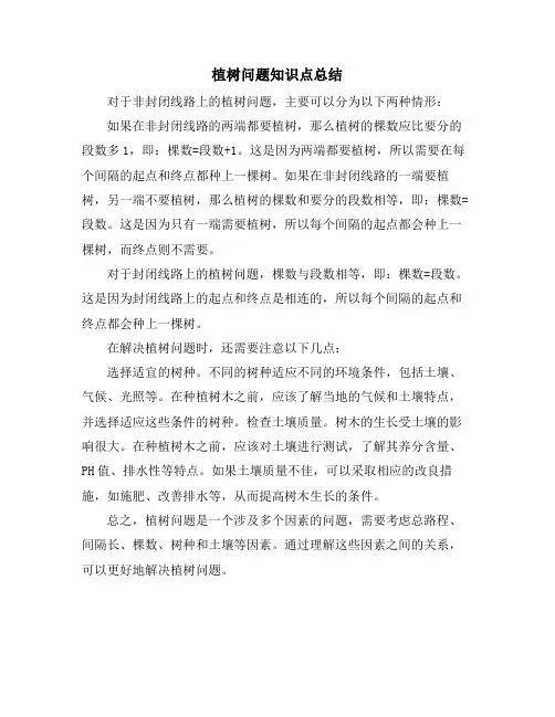 植树问题知识点总结