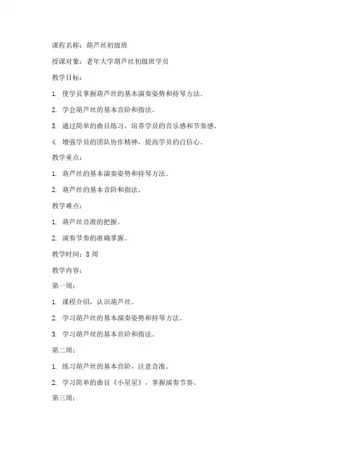 老年大学器乐专业教案
