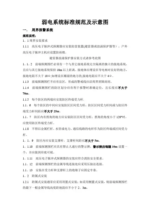 弱电系统标准规范示意图