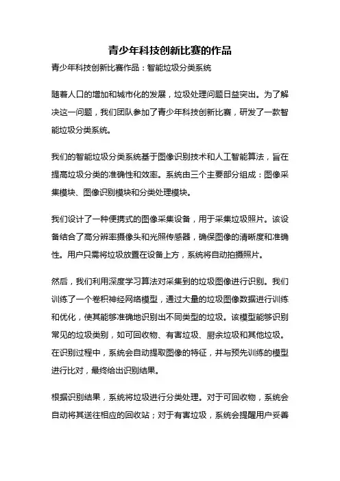 青少年科技创新比赛的作品