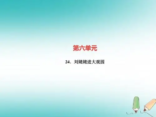2019九年级语文上册第六单元24刘姥姥进大观园习题讲义-新人教版本.ppt