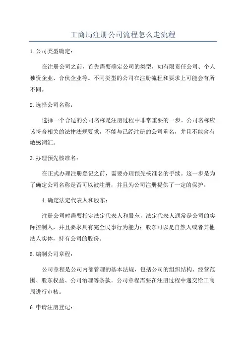 工商局注册公司流程怎么走流程