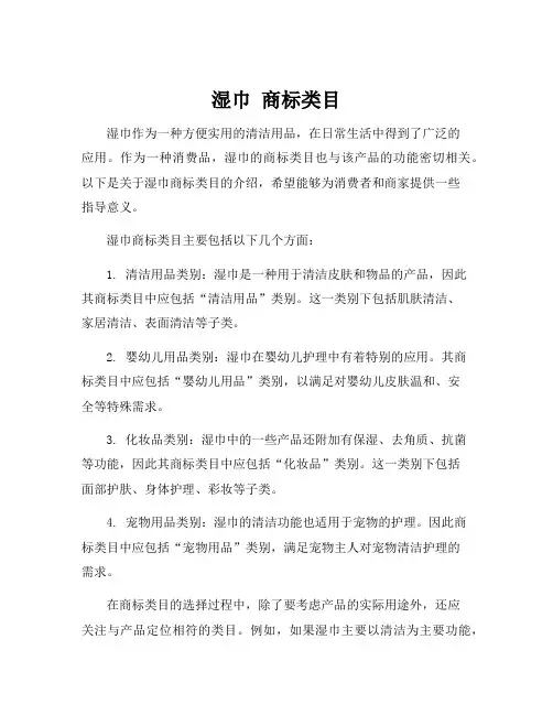 湿巾 商标类目
