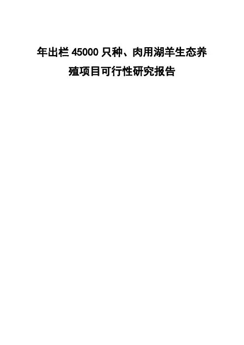 年出栏45000只种、肉用湖羊生态养殖项目可行性研究报告