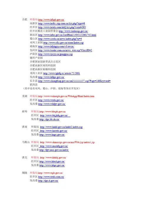 安徽省各地区网站